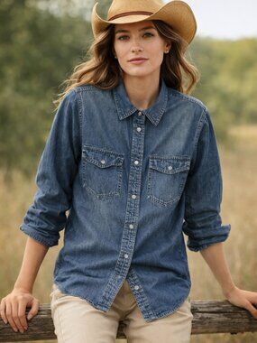 J.Crew Women’s Denim Chambray Shirt AW 206 Countrycore Size Small